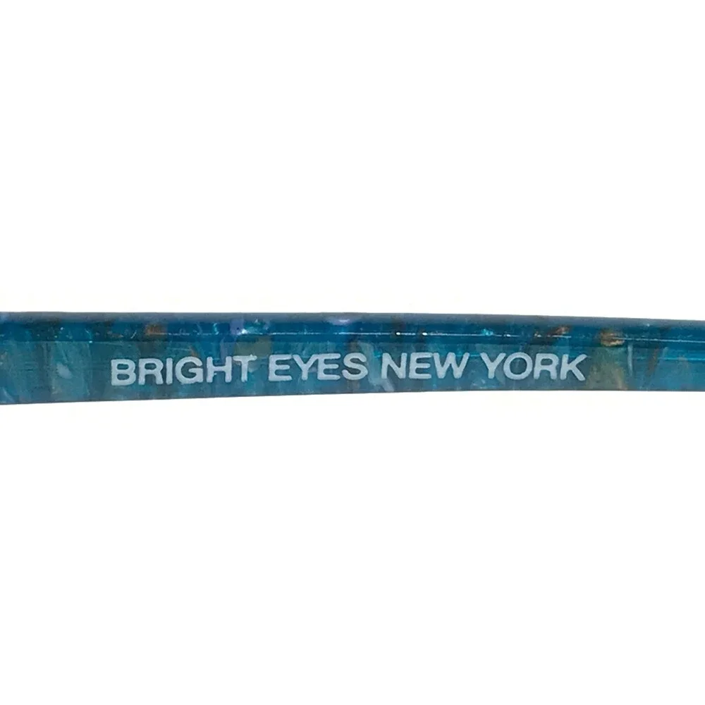 Bright Eyes Optical Affairs Eyeglasses Frames Blue Square Wrap Half Rim 70s 80s